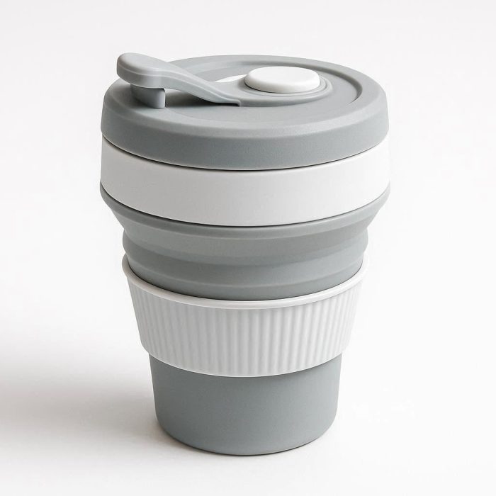 Collapsible Silicone Travel Cup Reusable Folding Coffee Mug Leak Proof