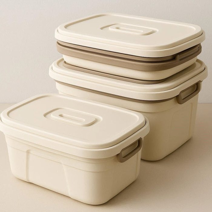 20 Stackable Collapsible Storage Buckets with Lids Set of 3 Organizer