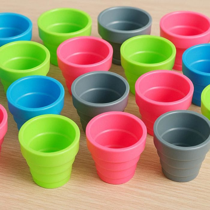 Bulk Collapsible Cups Party Camping Reusable Folding Plastic